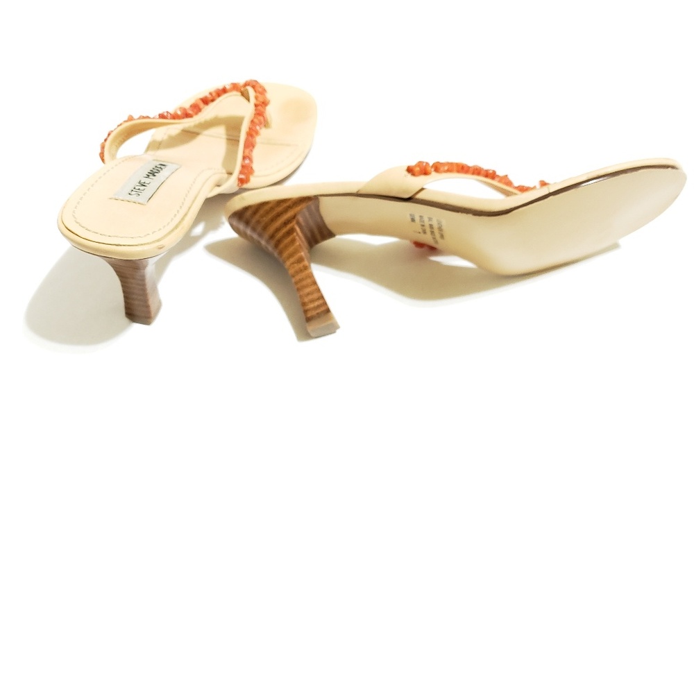 3/$25 Steve Madden Leather Gemm Coral Heel Sandals - Picture 2 of 3
